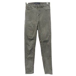 Zara Basic Z1975 Denim Skinny Ankle Jeans in Olive Green Stretch Womens Size‎ 4